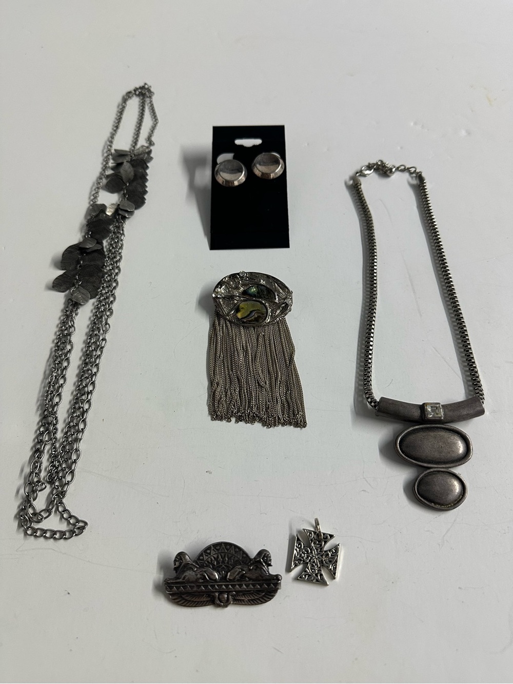 Vintage Silver Necklaces, Earrings, Pendant & Pin Lot